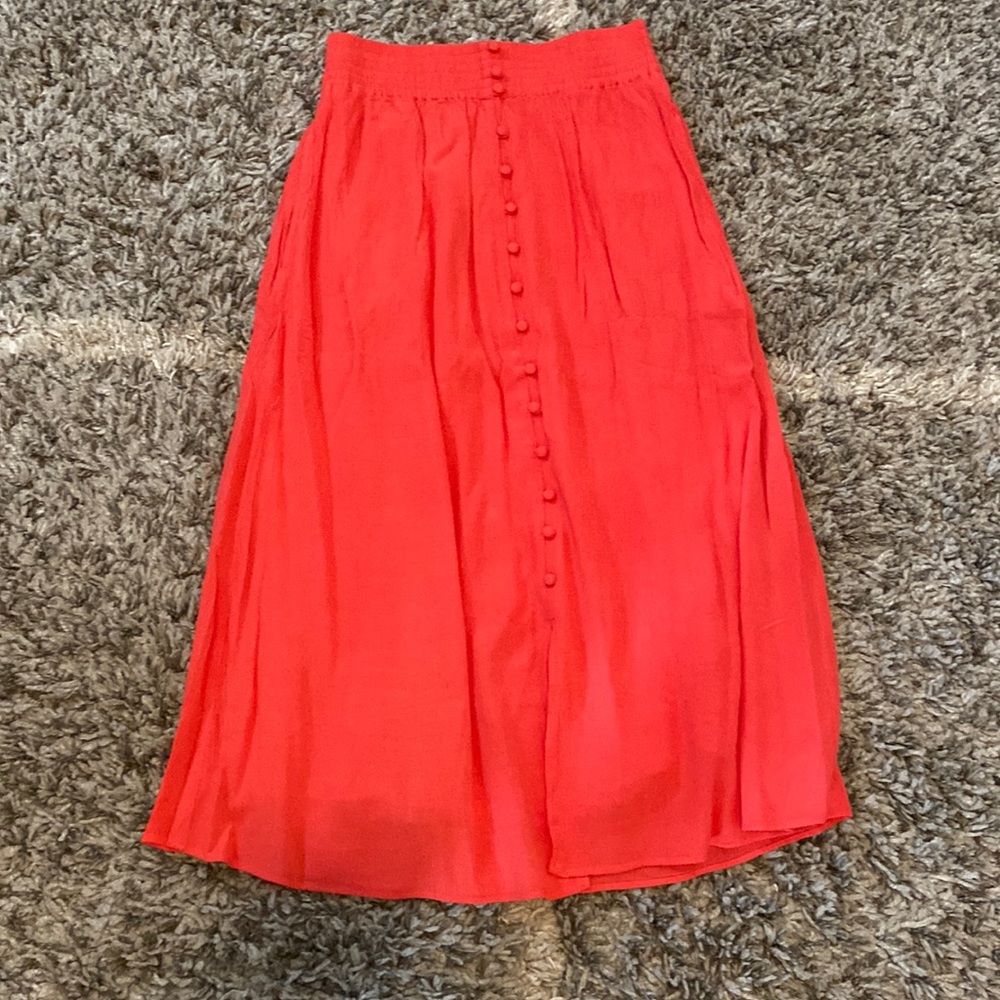NWT Madewell red midi skirt